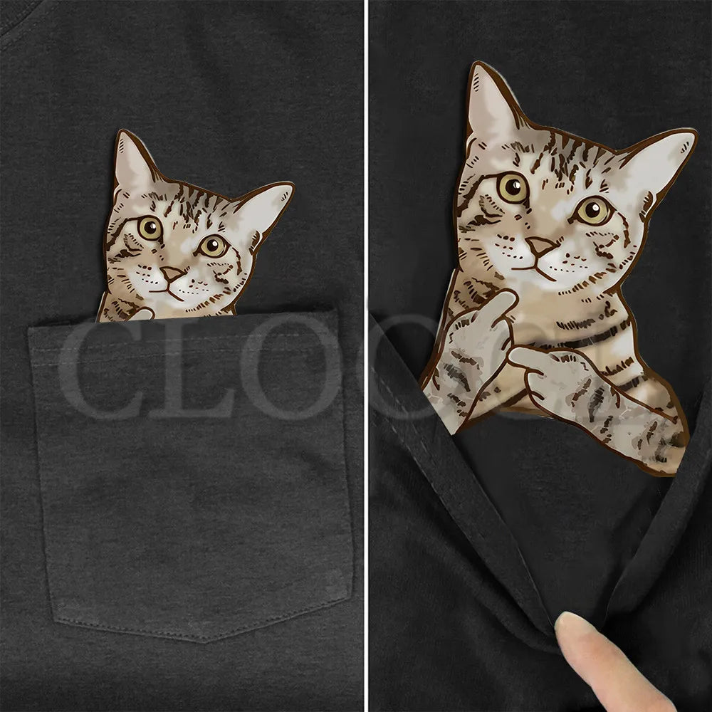 Cat in the pocket shirt