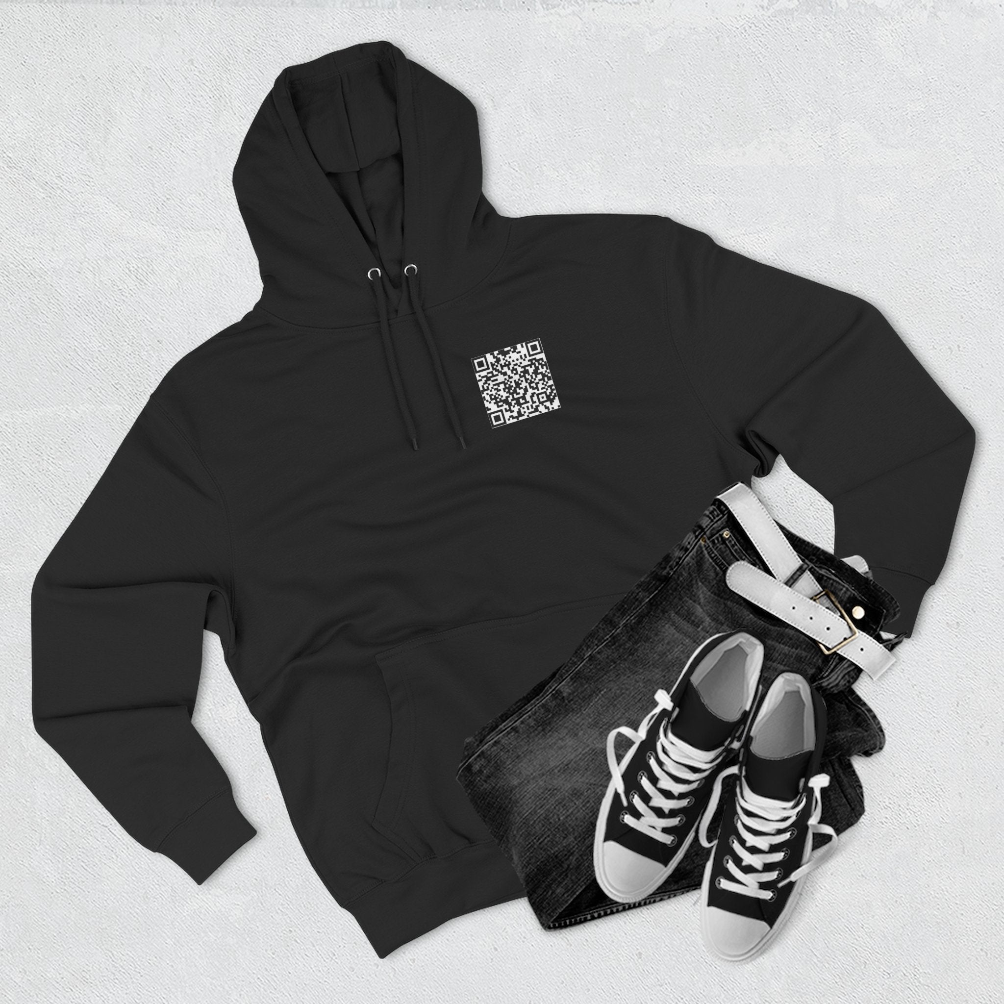 Rick rolled QR Code hoodie