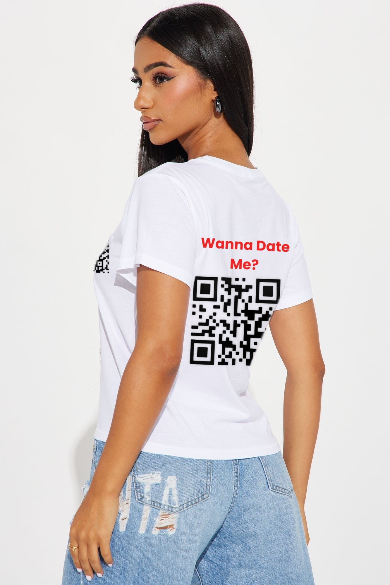 Wanna date me qr code shirt