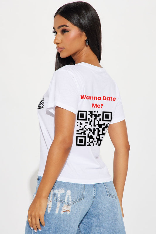Wanna date me qr code shirt